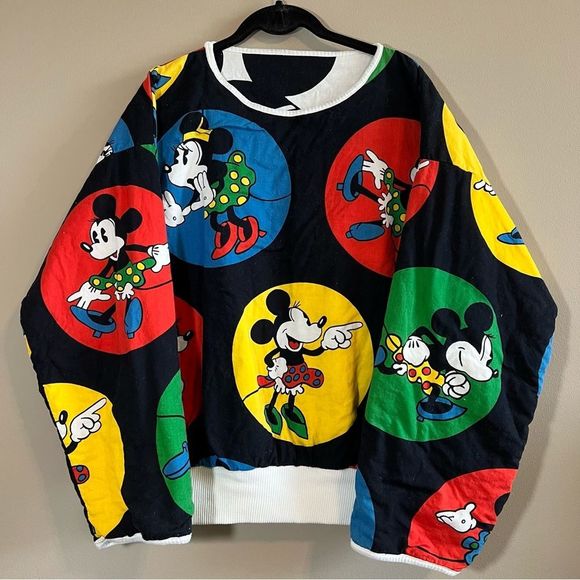 Disney Tops - ✨ Disney Handmade Micky Minnie Reversible Sweatshirt Large